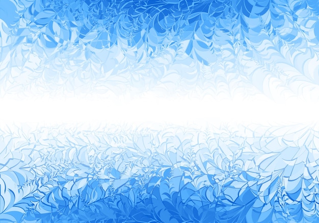 Vector winter blauw vorstpatroon op witte achtergrond