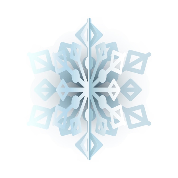 Vector winter blauwe fluffy sneeuwvlok gradiënt icon