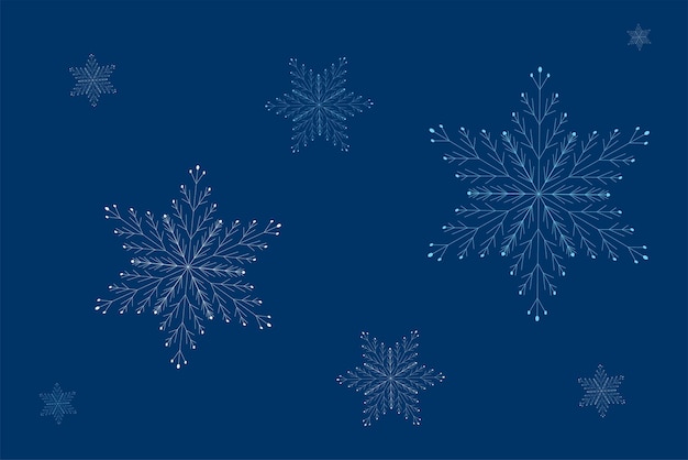 Winter blue background with white snowflakes For cards tshirts backgrounds vector