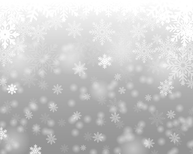 Winter bokeh background with snowflakes.