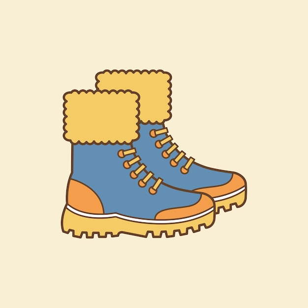 冬季靴子平坦设计Clipart