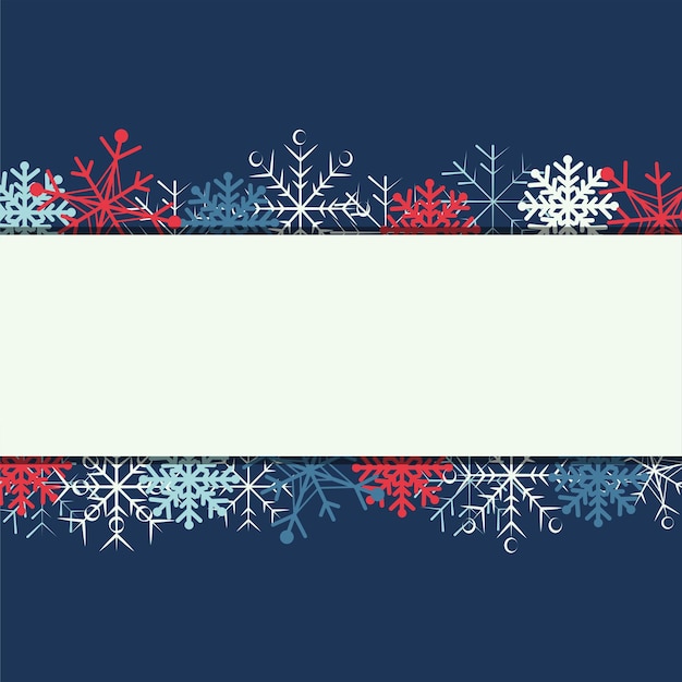Winter border with snowflake and space for text