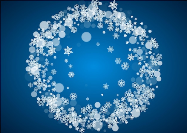 Vector winter border with white snowflakes