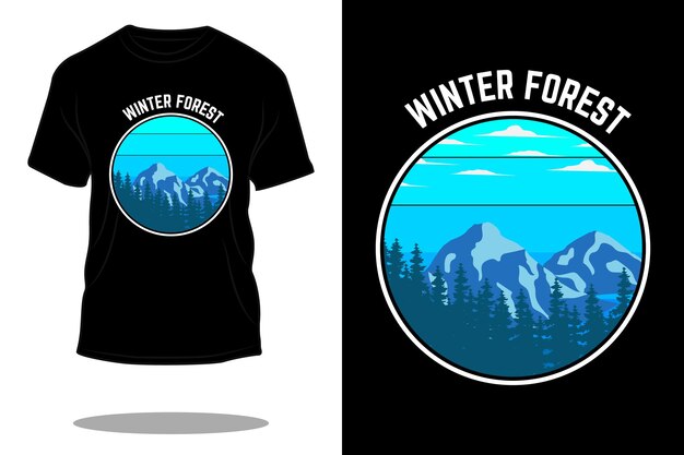 Winter bos retro t-shirt ontwerp