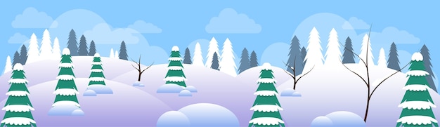 Vector winter boslandschap kerst achtergrond