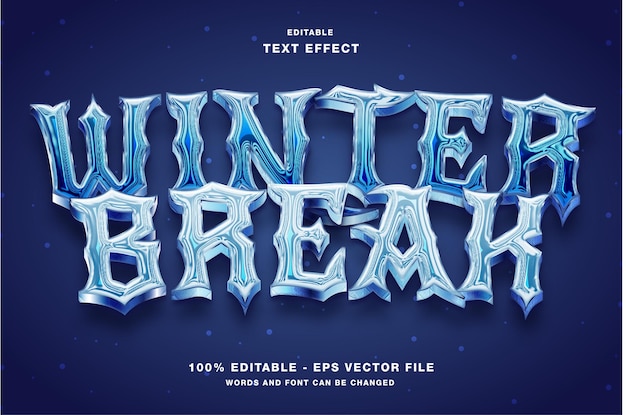 Winter Break Editable Text Effect