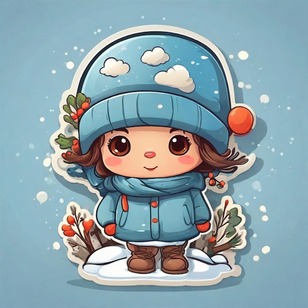 Winter cartoon vector background