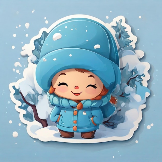 Winter cartoon vector background