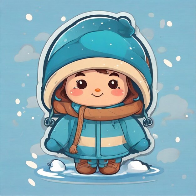 Vector winter cartoon vector background