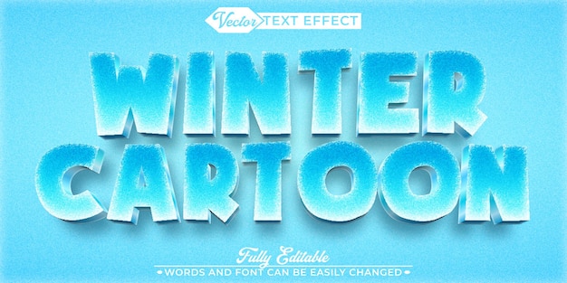 Winter Cartoon Vector Editable Text Effect Template