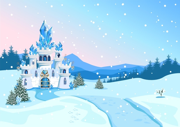 Vector winter castle