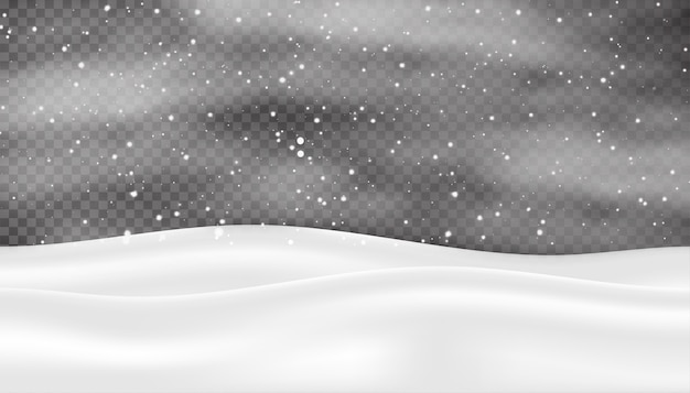 Vector winter christmas background with falling snow