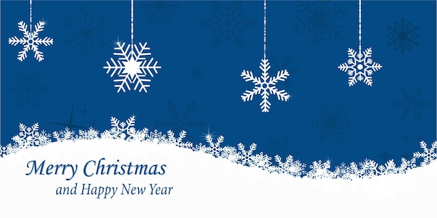 Vettore sfondo invernale e natalizio con fiocchi di neve che nevicano sfondo natalizio per biglietto di auguri