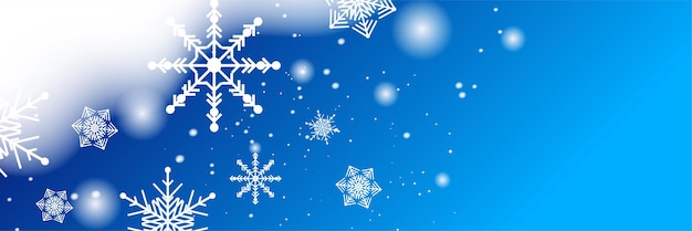 Winter christmas banner with snowflakes. merry christmas and happy new year 2022 greeting banner. horizontal new year background, headers, posters, cards, website. vector illustration