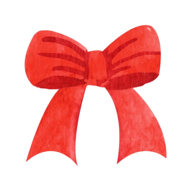 Winter Christmas bow New Year and Christmas watercolor illustration