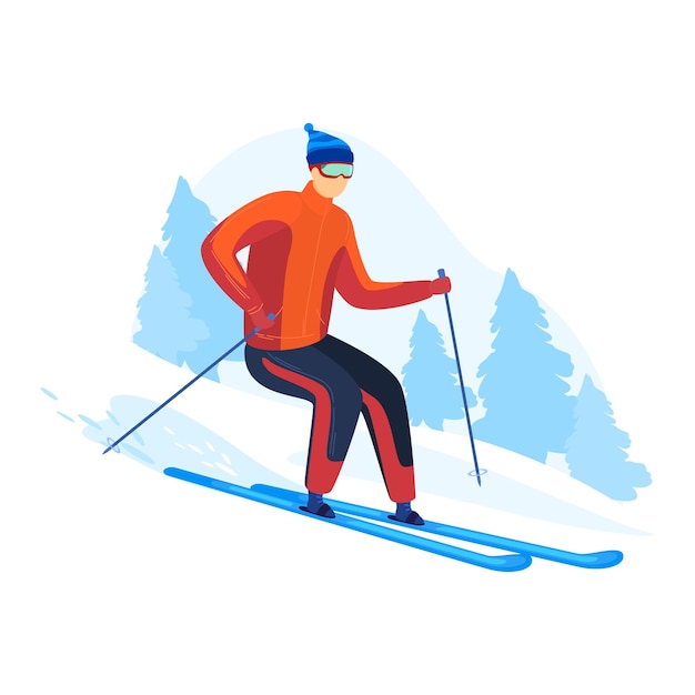winter christmas fun skiing skates outdoor games man skiing in winter ice skating playing outdoors