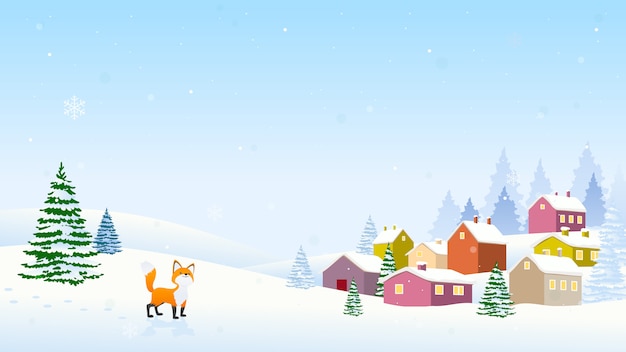 Winter Christmas landscape background vector