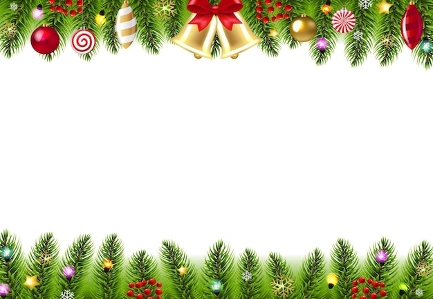 クリスマス・ツリーの枝を描いた冬のクリスマス・ポスター