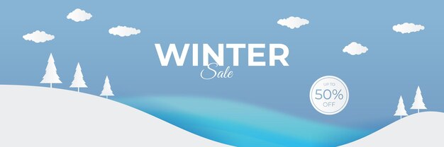 Winter christmas sale banner