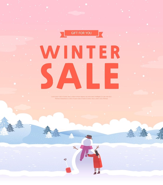 winter and christmas sale shopping holiday sales or Black Friday