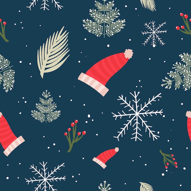 Winter Christmas Seamless Pattern Vector Print