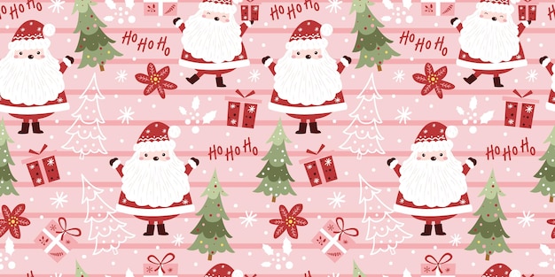 Winter and christmas themed seamless pattern