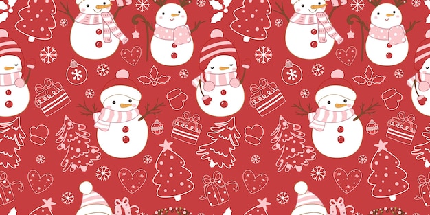 Winter and Christmas Themed Seamless Pattern