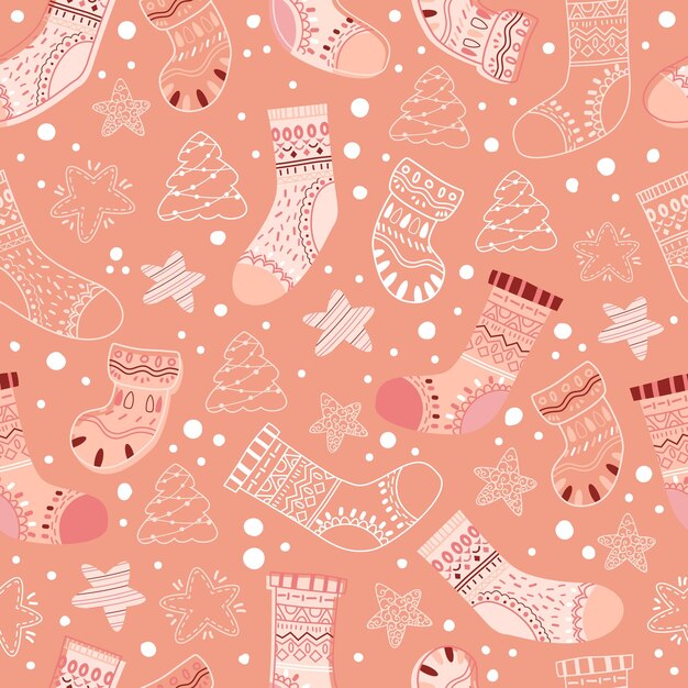 Winter and Christmas Themed Seamless Pattern