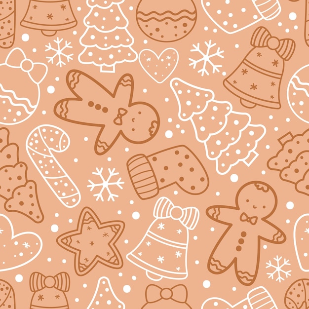 Winter and christmas themed seamless pattern