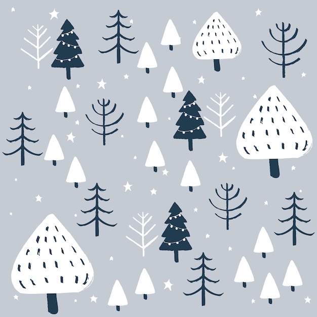 Winter Christmas Tree Patterns free vector