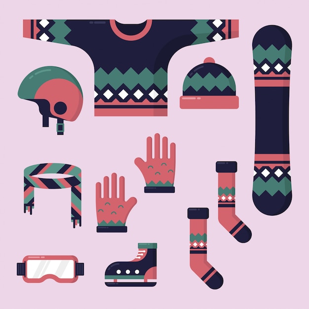 Winter cloth element vector