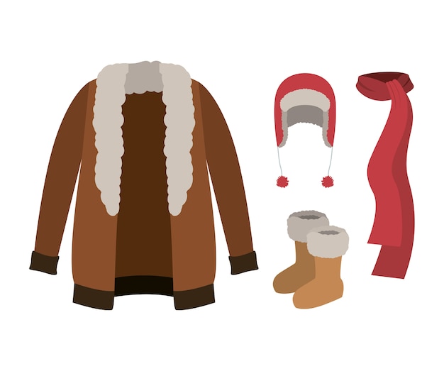 Vector winter clothes