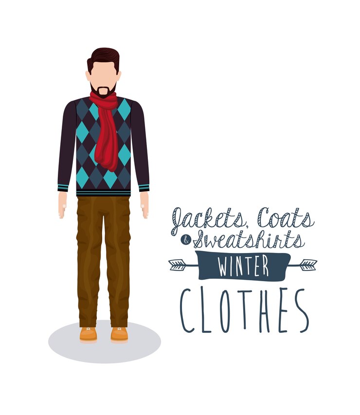 Vector winter clothing design