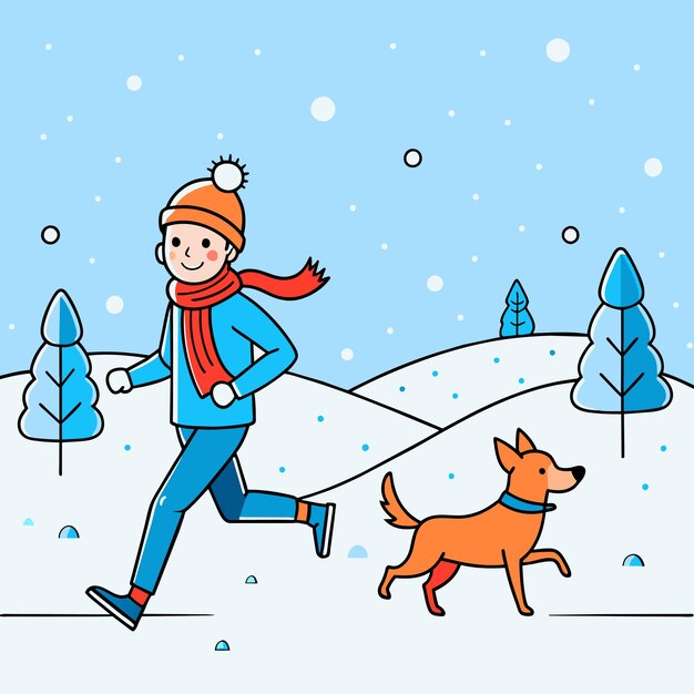 벡터 겨울 의류 스키 휴가 눈 재미 어린이 손으로 그려진 평평한 세련된 만화 스티커 아이콘 개념