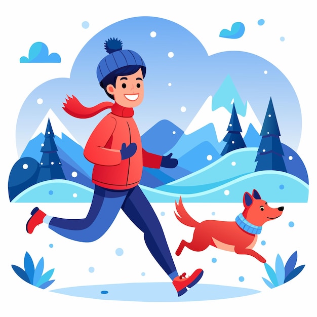 Вектор Зимняя одежда лыжный отдых снег веселые дети вручную нарисованные плоские стильные мультфильмы наклейки икона концепция