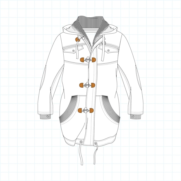 Vector winter coat over coat jacket outwear