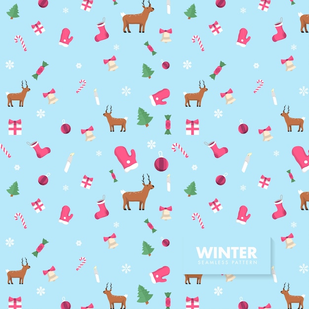 Winter Colorful Seamless Pattern