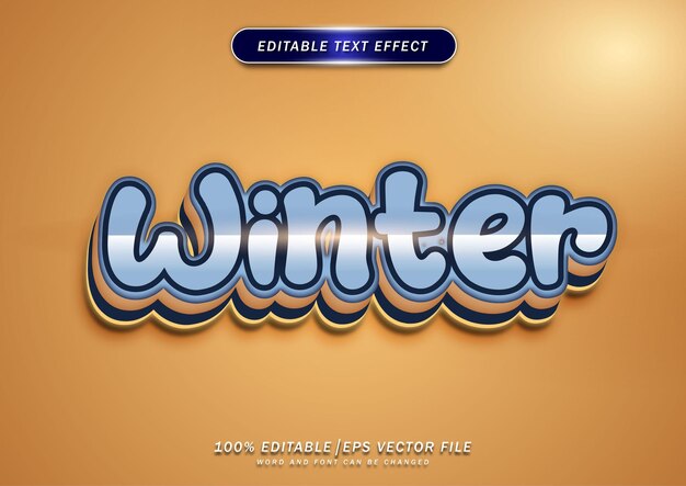 Vector winter comic editable text effect