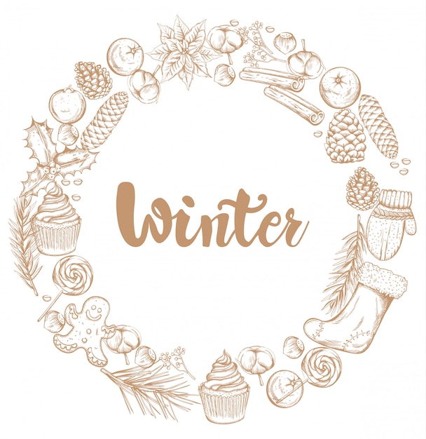 Winter decoraties krans met ornamenten