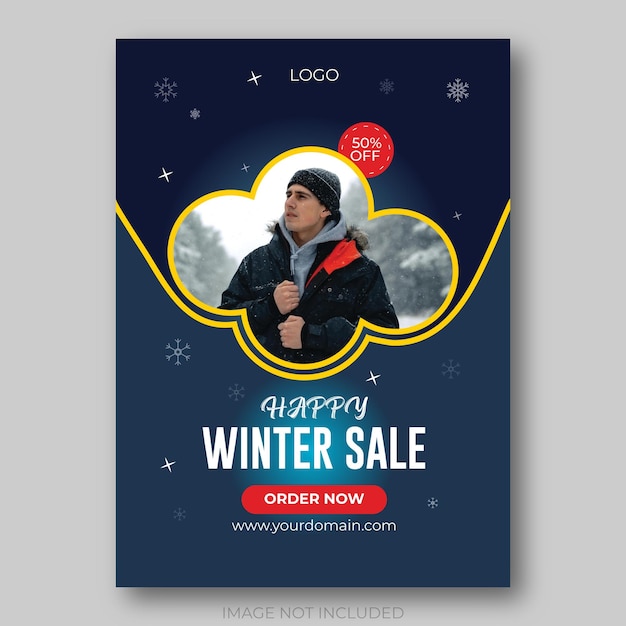 Winter design poster template