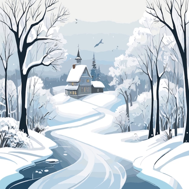 Winter drawing vector