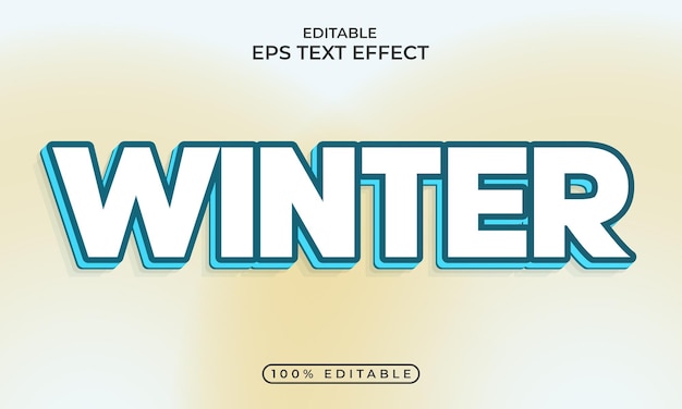 Winter editable font effect snow blue color bold text style and 3d text effect Design