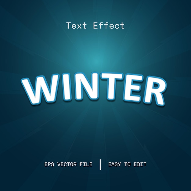 Winter editable text effect style vector