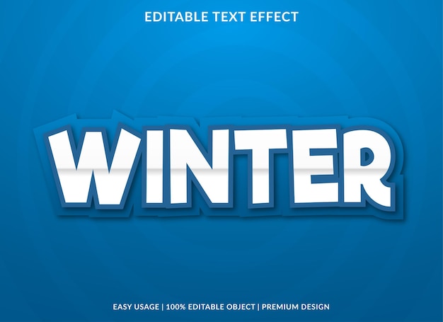 Winter editable text effect with modern and abstract style