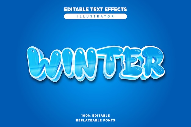 Winter editable text effect