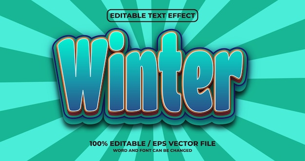 Winter editable text effect