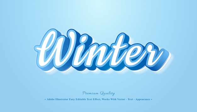 Winter editable text style effect