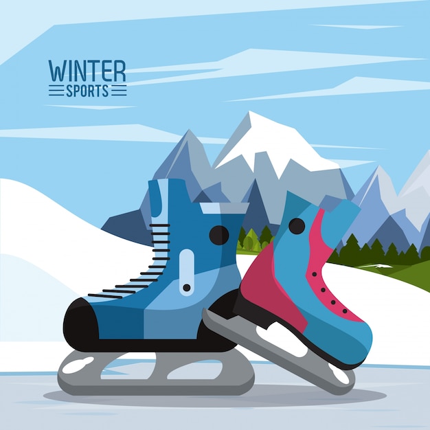 Winter extreme sports illustration