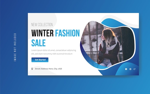 Winter fashion sale banner template design premium vector