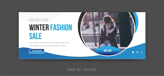 Winter fashion sale banner template design premium vector